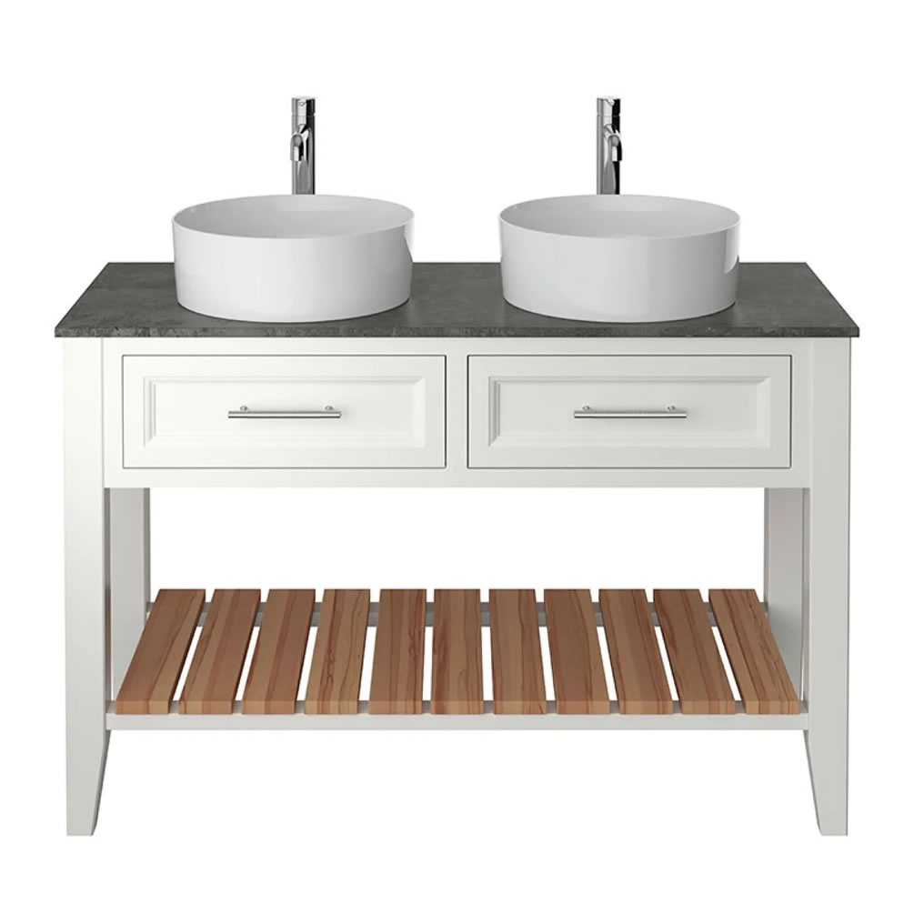 Heritage Broughton Chantilly 1200mm Double Washstand & Concrete Worktop